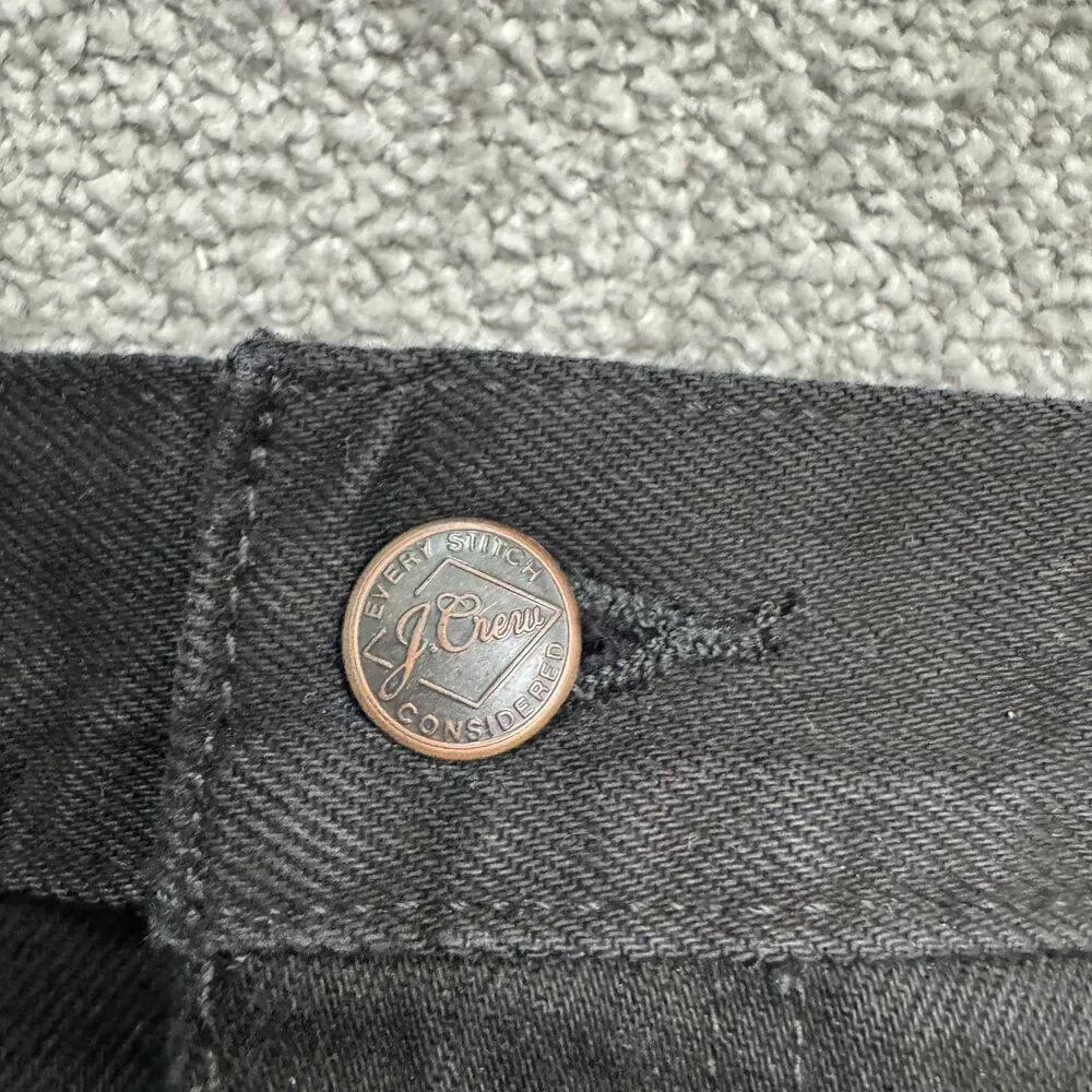 J.Crew Classic Straight Leg Denim Jeans Mens 31x30 Black Cotton Casual Stretch